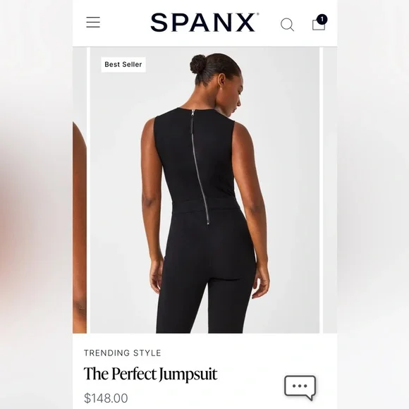 Spanx ‘the perfect sleeveless jumpsuit’ size XL, black, zip up back - Picture 6 of 8